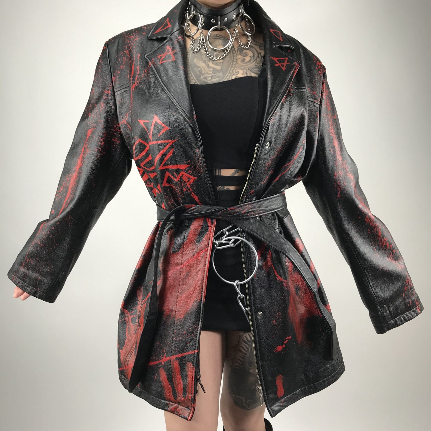 004 Black Bloody Trench Coat image 3