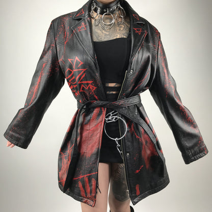004 Black Bloody Trench Coat image 3
