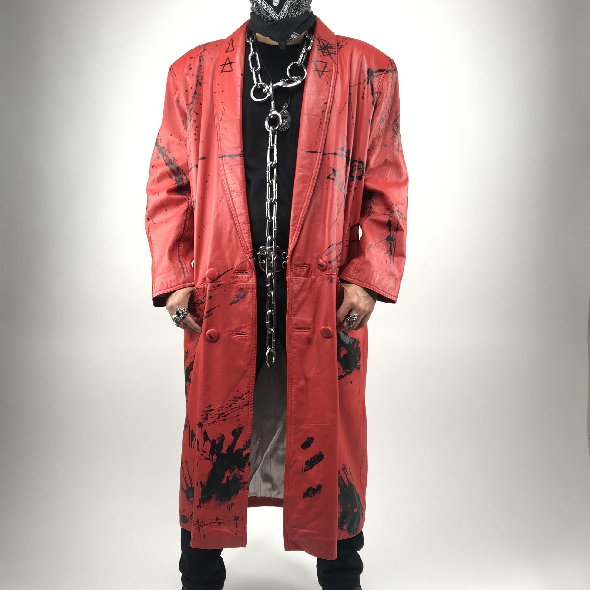 001 Red Bloody Trench Coat image 2