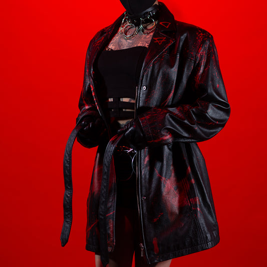 004 Black Bloody Trench Coat image 0